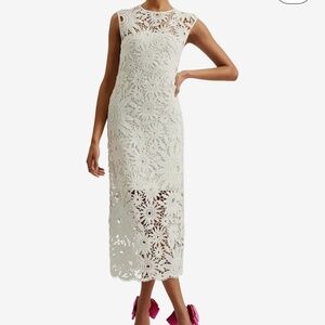 NWT Ted baker Corha Crochet Sleeveless Midi Dress